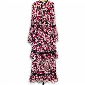 NWOT MISA Los Angeles Myranda Lace Ruffle Maxi